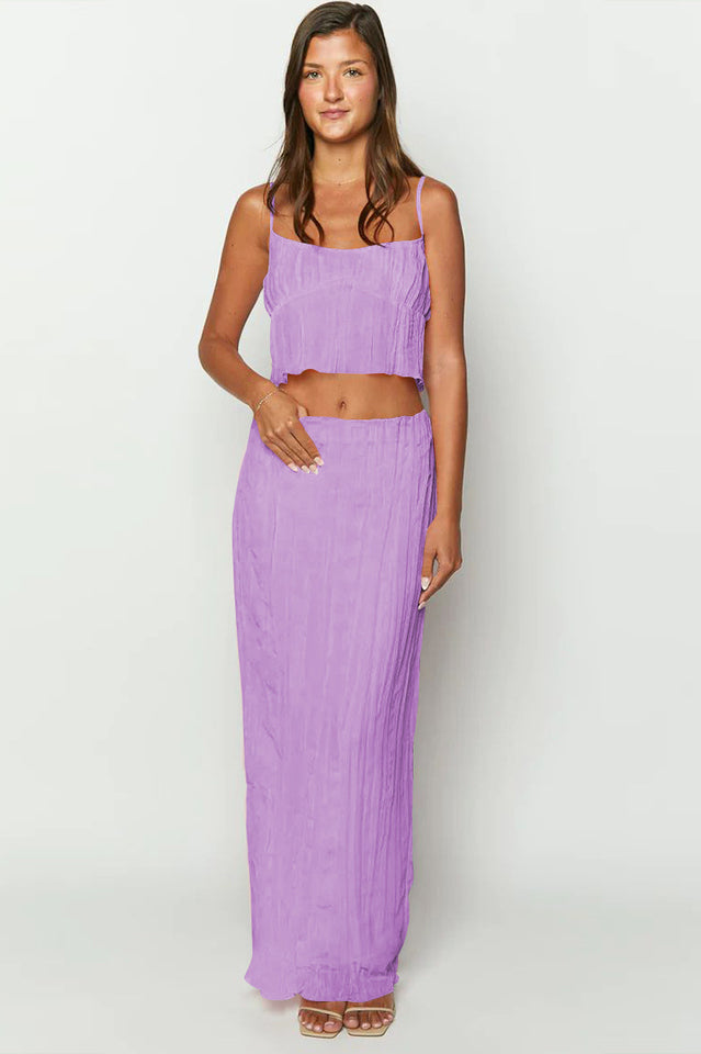 Cropped Maxi Top and Skirt Set