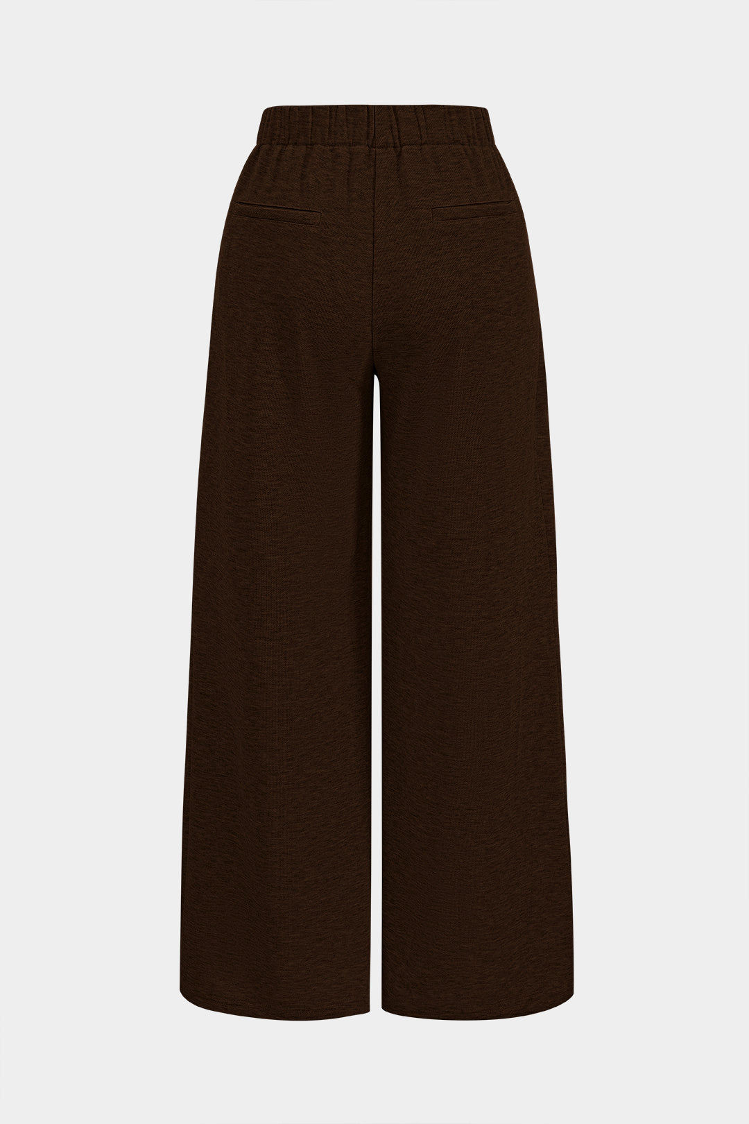 Ruched Wide Leg Trousers in Soft Jersey Fabric