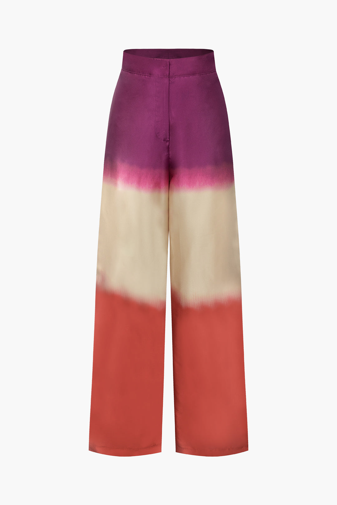 Ombre High Waisted Satin Straight Leg Pants