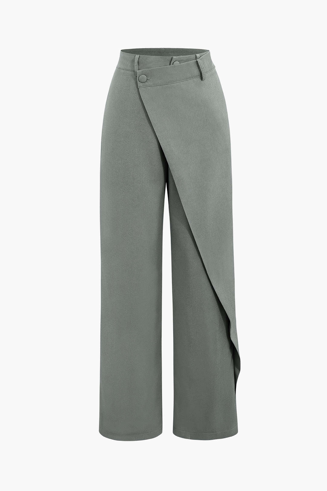 Draped Wrap Straight Leg Work Suit Pants