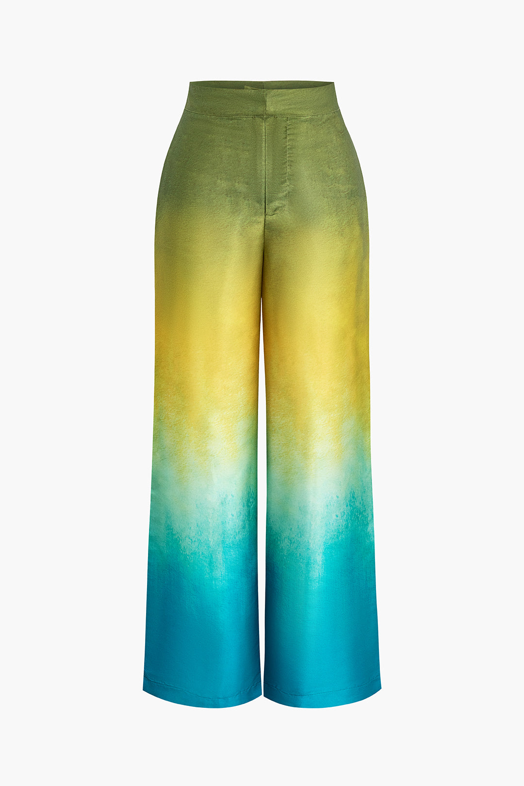 Ombre Wide Leg Pants in Satin Fabric