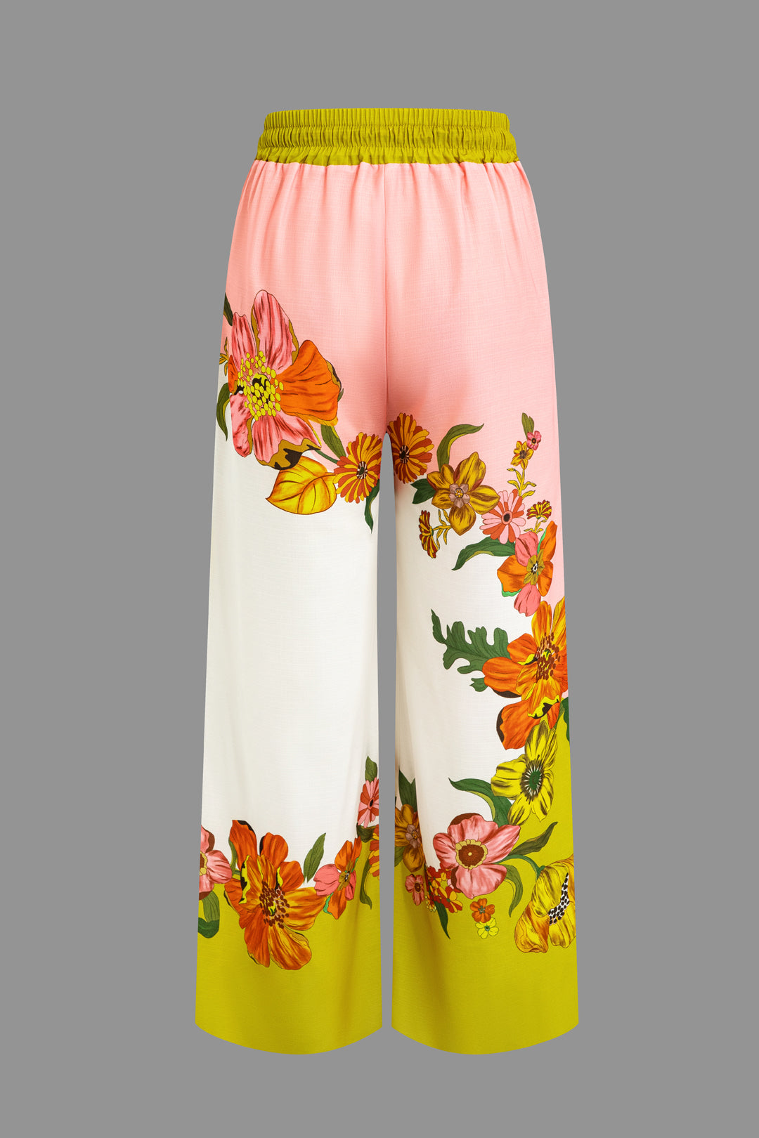 Floral Print Drawstring Wide Leg Pants for Vacation