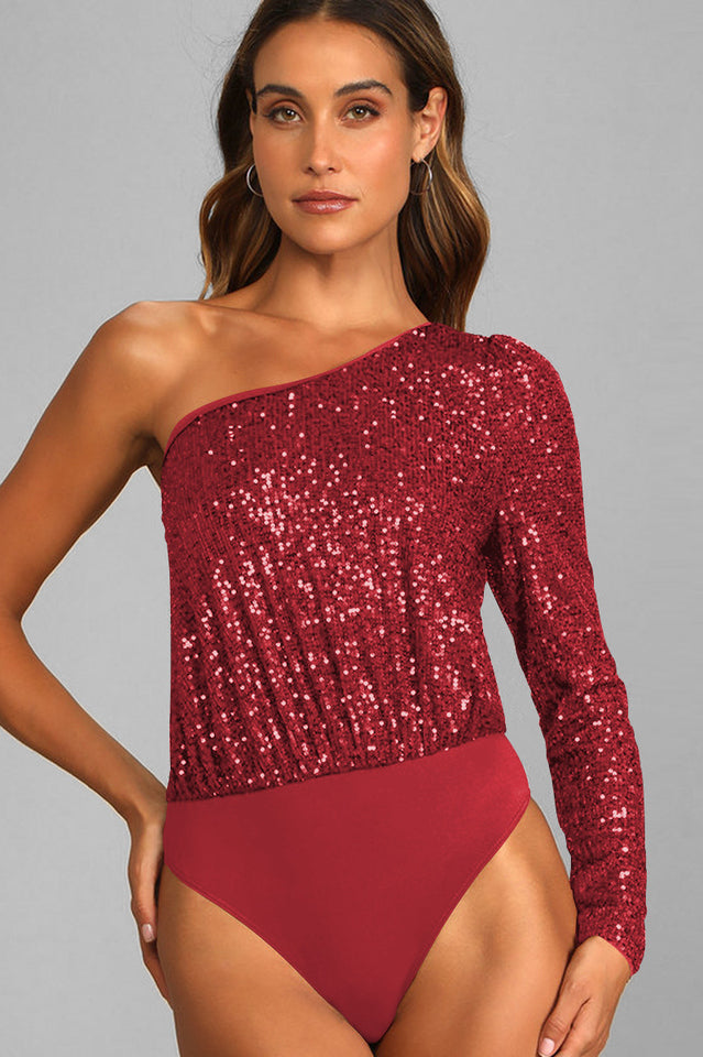 Mikah One Shoulder Long Sleeve Top in Vibrant Color