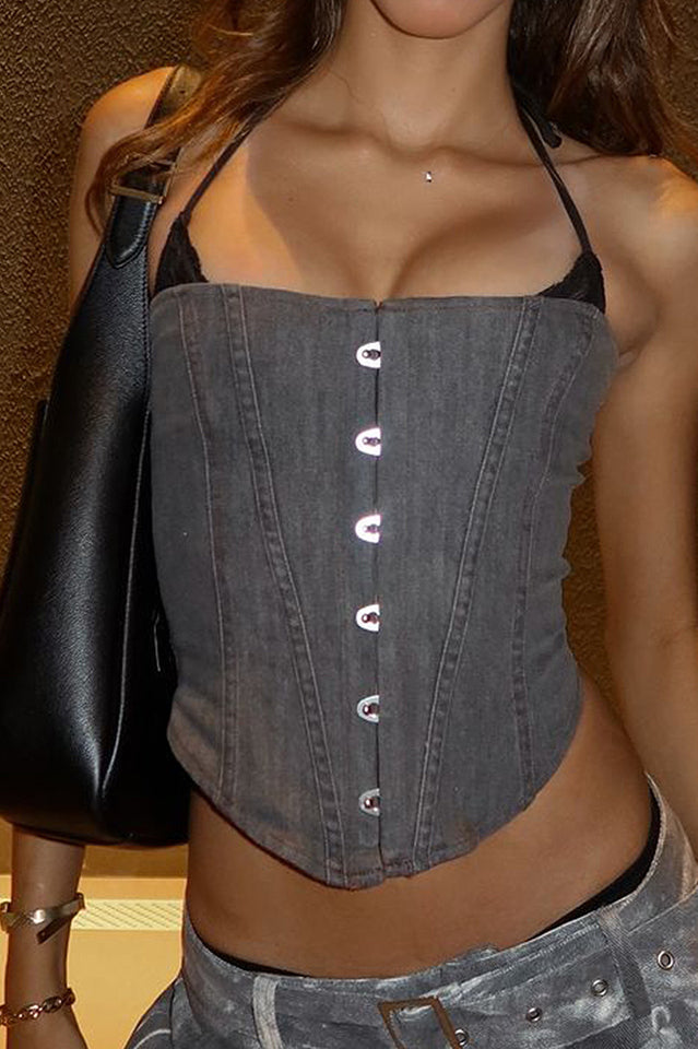 Fake Friends Strapless Boned Bustier Top