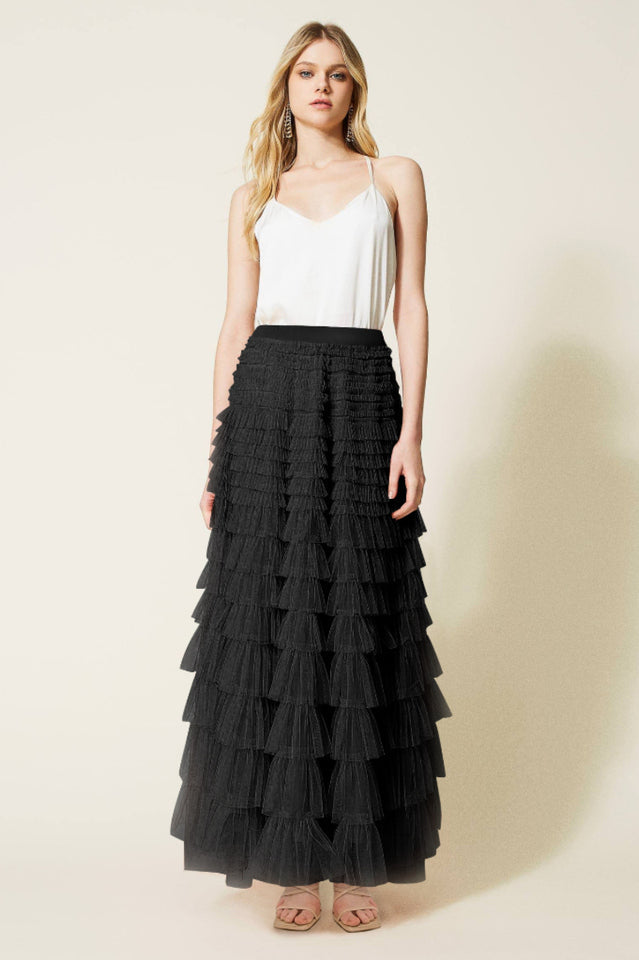 Serah Tulle Skirt with Multi Ruffle Layers