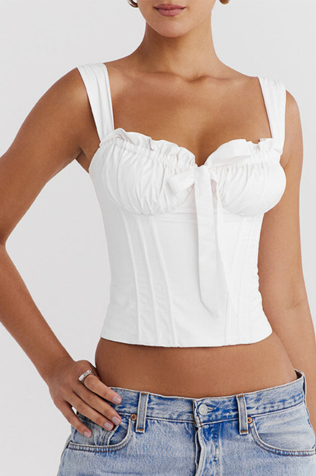 Cloud Cotton Tie Front Corset Top