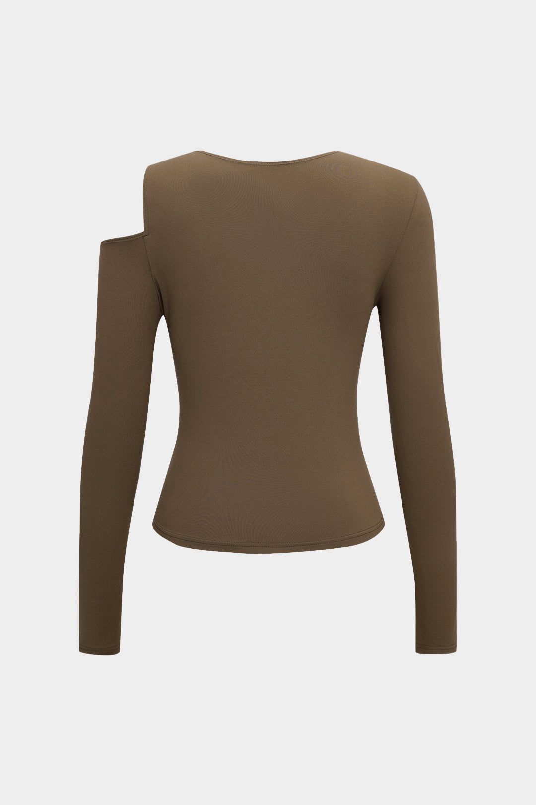 Twist Asymmetry V-Neck Long-Sleeve Top in Jersey Fabric