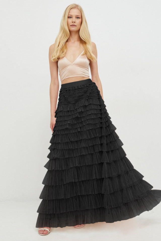 Serah Tulle Skirt with Multi Ruffle Layers