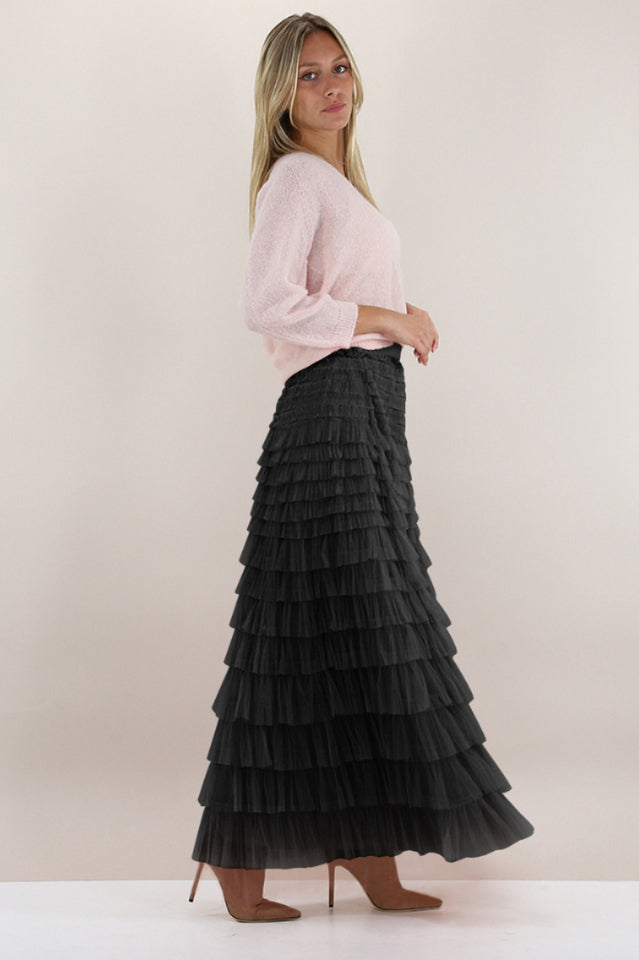 Serah Tulle Skirt with Multi Ruffle Layers