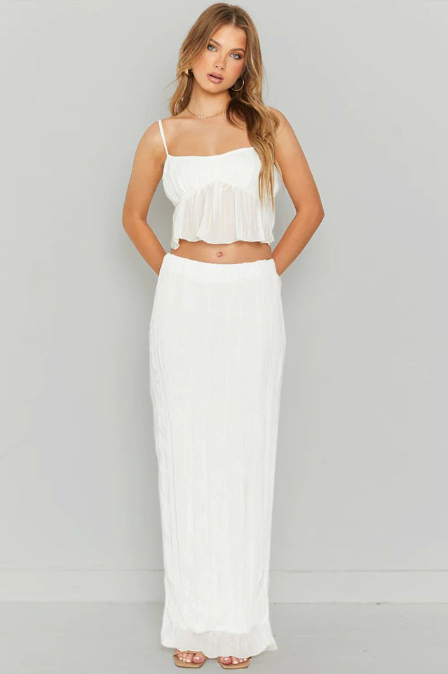 Cropped Maxi Top and Skirt Set