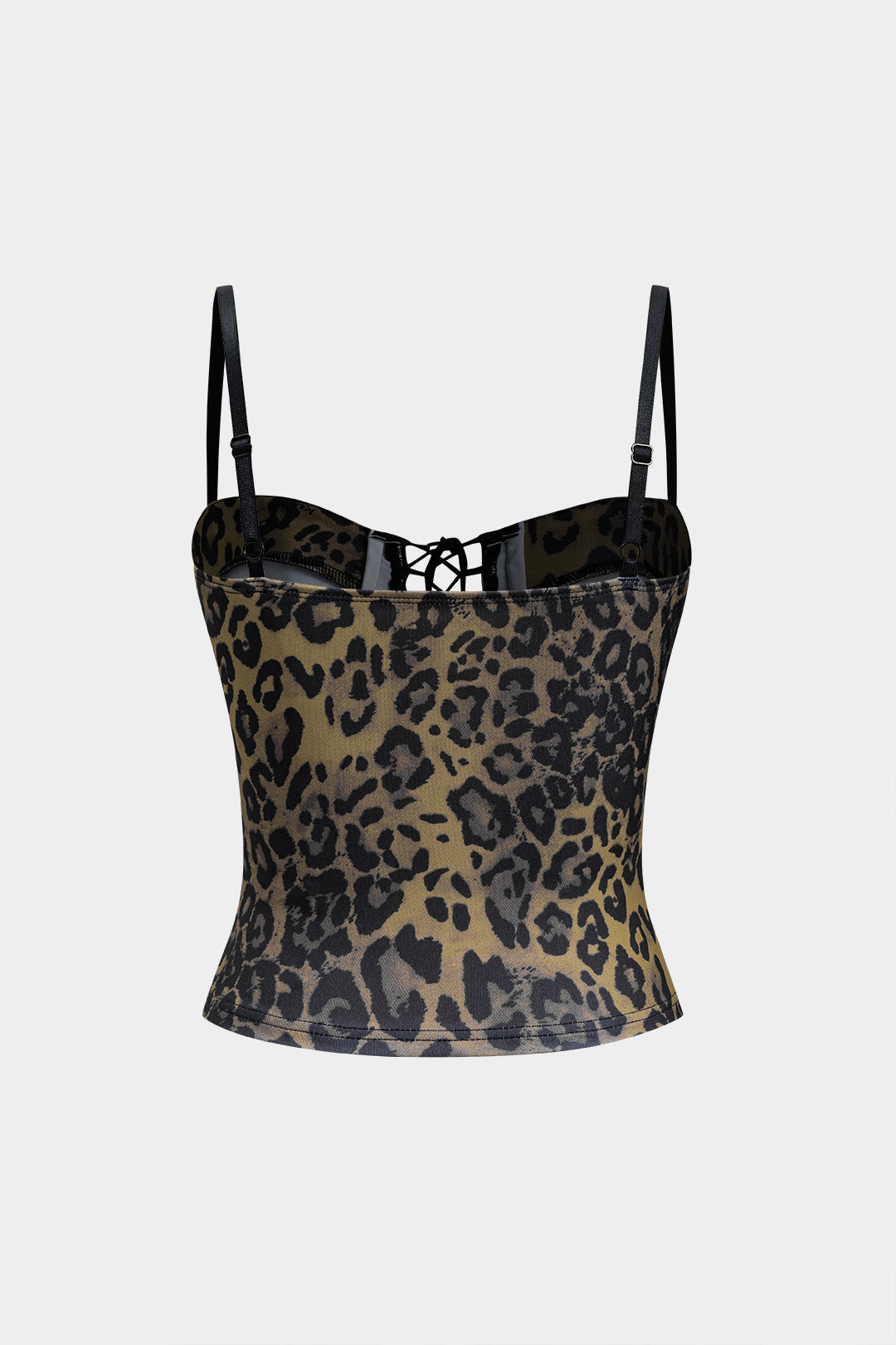 Leopard Print Cut Out Tie Front Cami Top