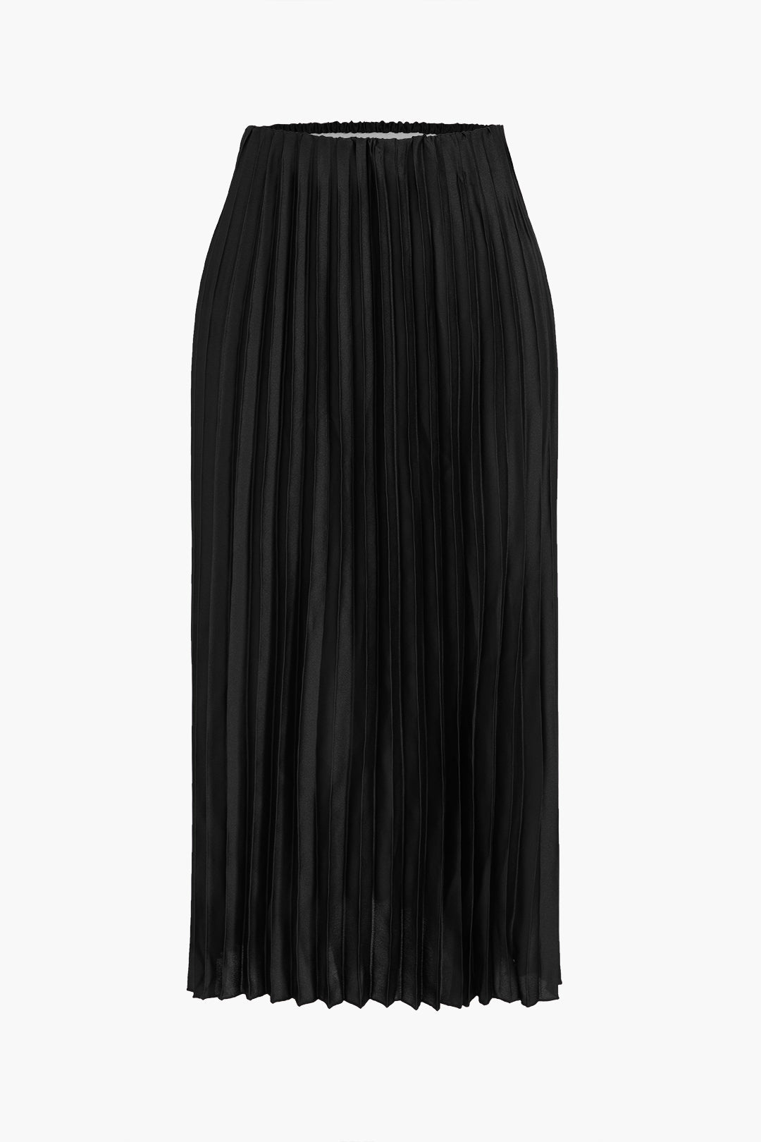 Fitted Pleated Satin Skirt for Casual Wear