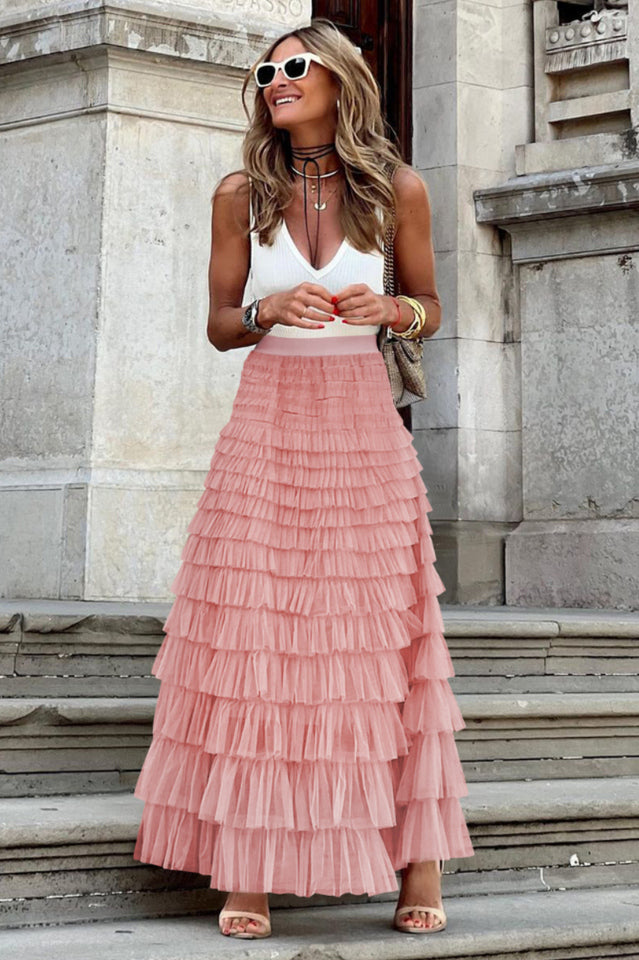 Serah Tulle Skirt with Multi Ruffle Layers