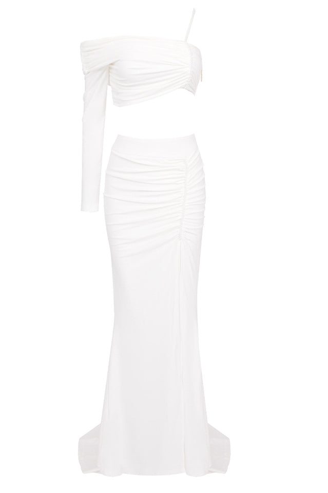 Pearl One-Sleeve Top And Long Skirt Set