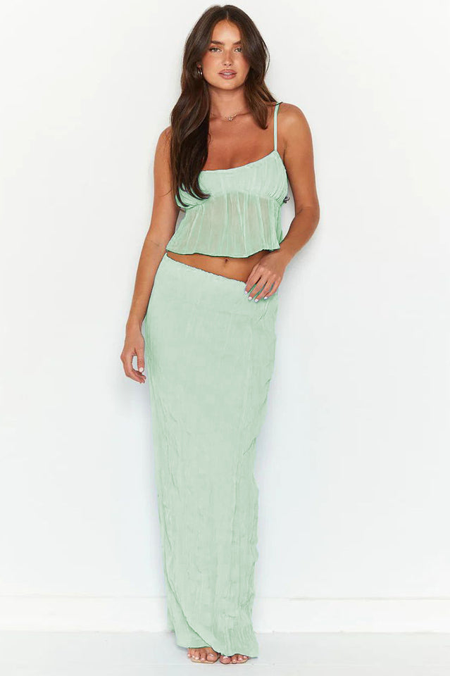 Cropped Maxi Top and Skirt Set