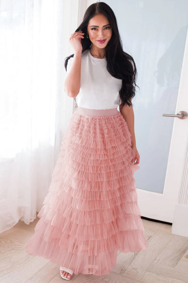 Serah Tulle Skirt with Multi Ruffle Layers