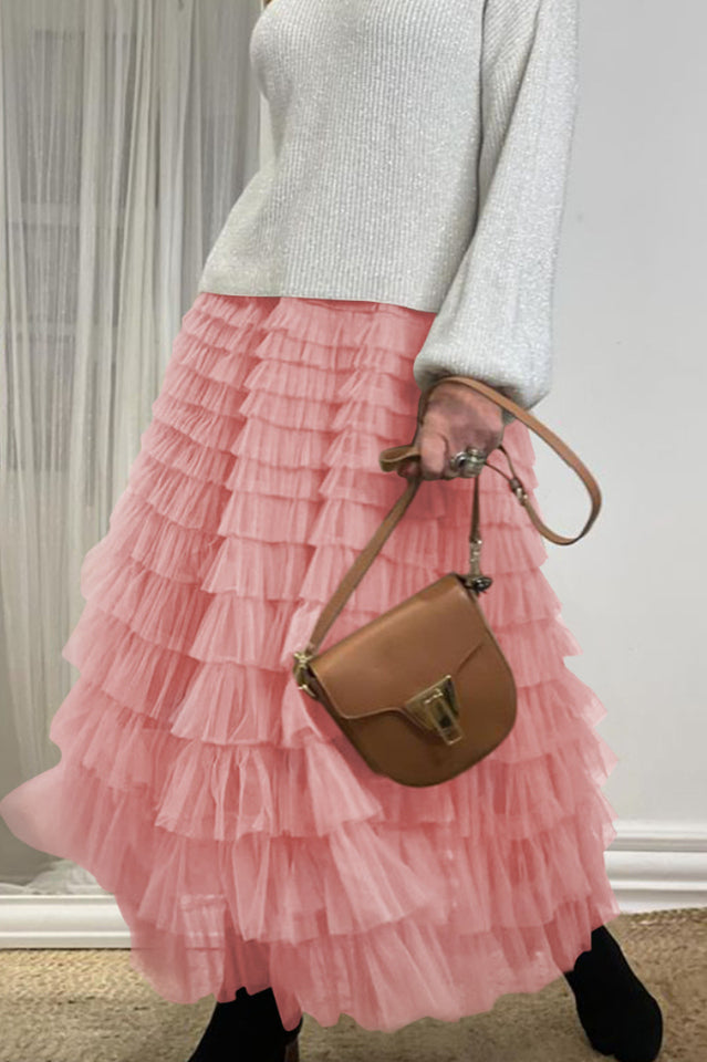 Serah Tulle Skirt with Multi Ruffle Layers