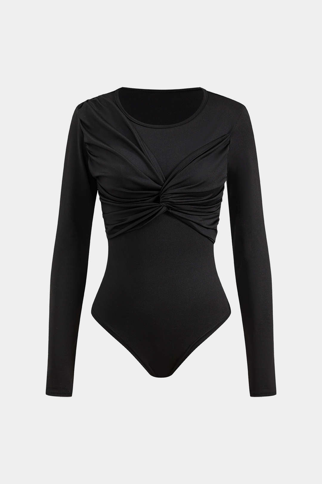 Twist Knot Long Sleeve Bodysuit in Slim Fit