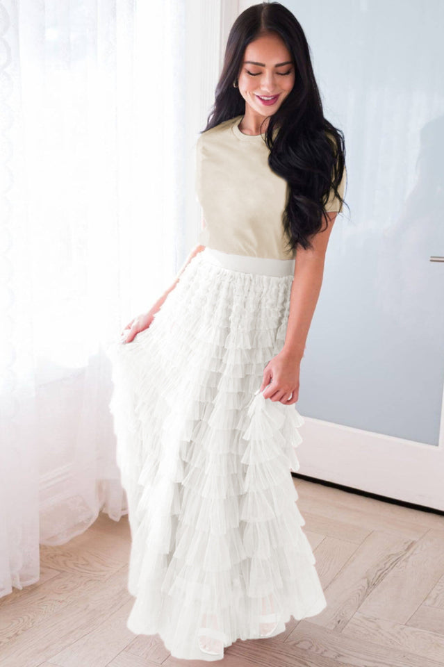 Serah Tulle Skirt with Multi Ruffle Layers