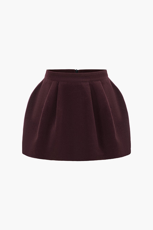 Tweed High Waist Ruched Skirt in Casual Fit