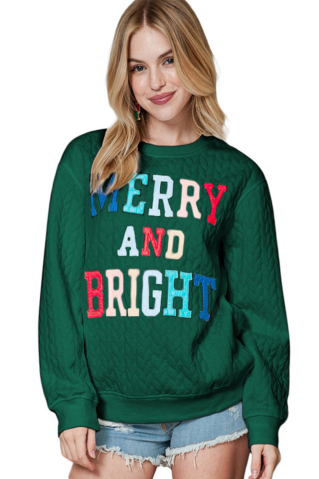 Merry & Bright Quilted Holiday Sweatshirt