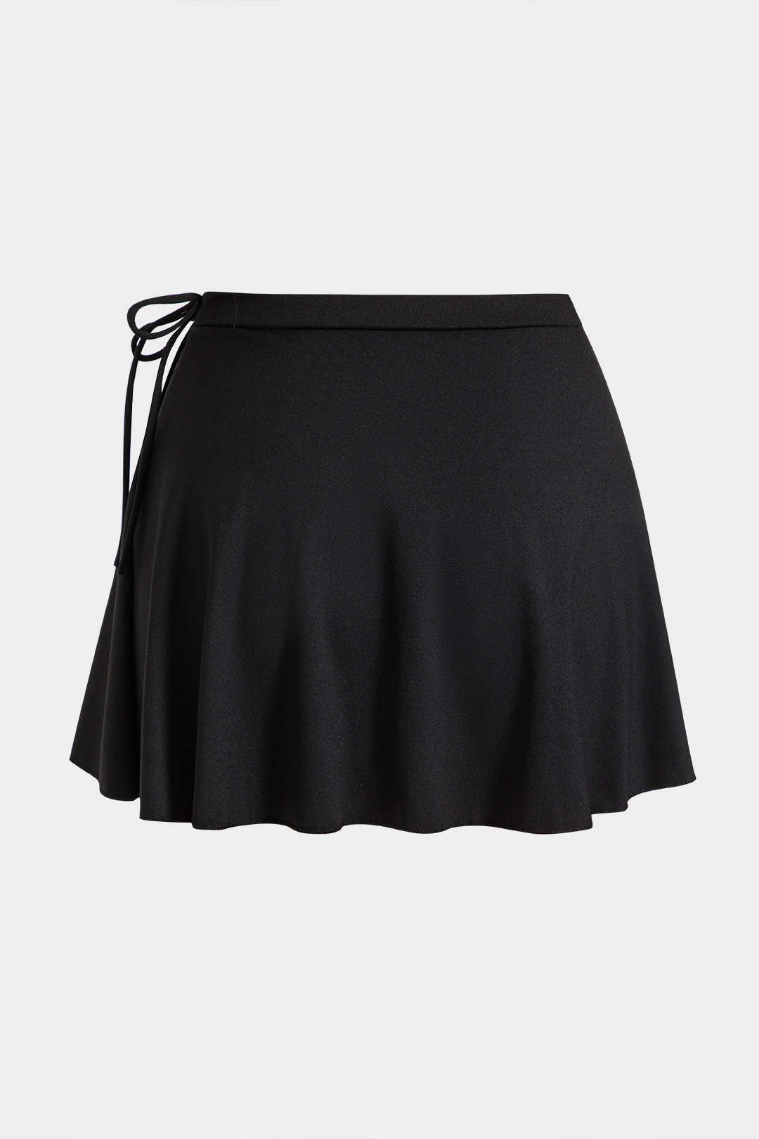 Fitted Pleated Tie Knot Skirt in Plain Cloth