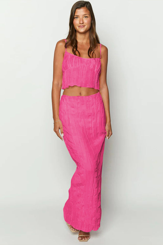 Cropped Maxi Top and Skirt Set