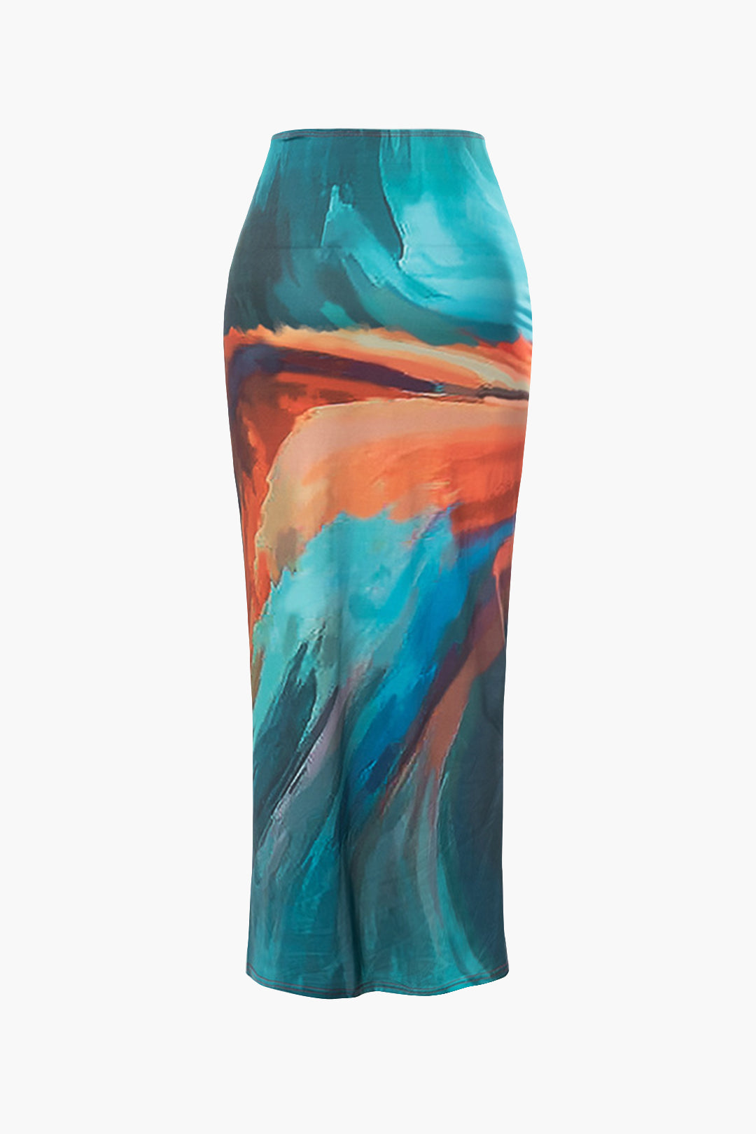 Tie Dye Maxi Skirt in High Stretch Fabric