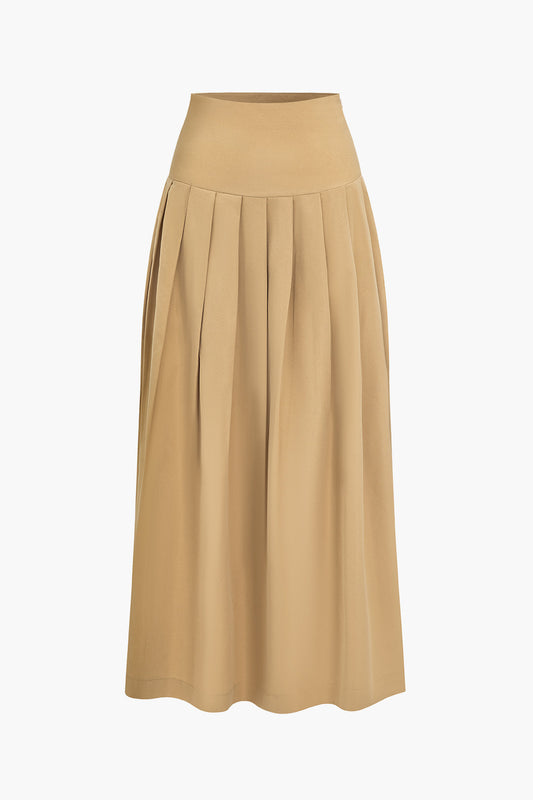 High Waist Pleated Skirt in Casual Style