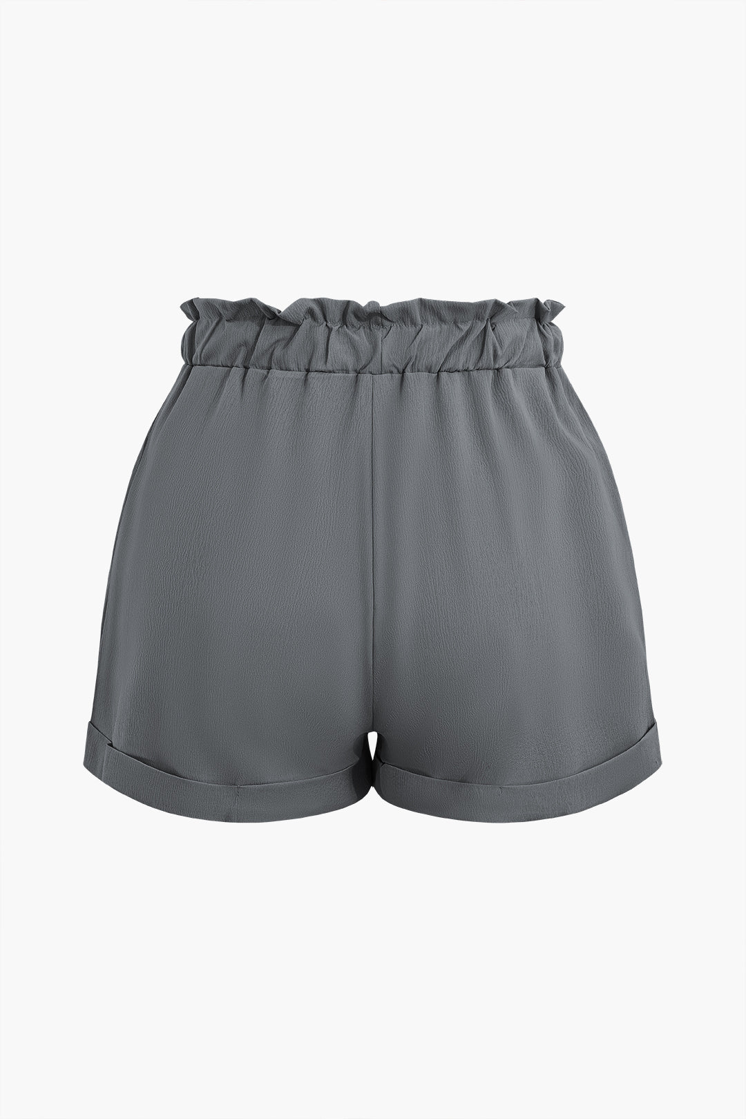 Casual Drawstring Rolled Hem Shorts