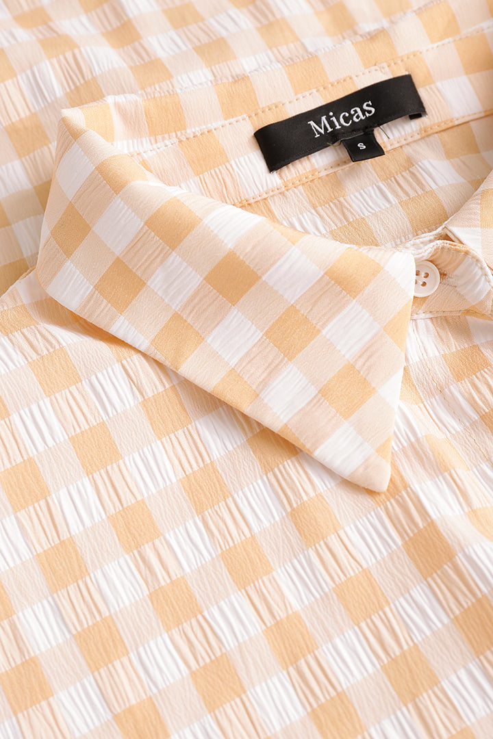 Checked Print Button Down Shirt for Casual Wear