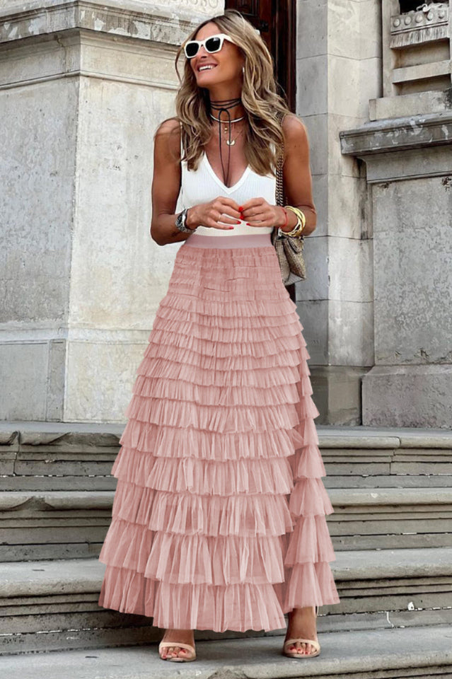 Serah Tulle Skirt with Multi Ruffle Layers