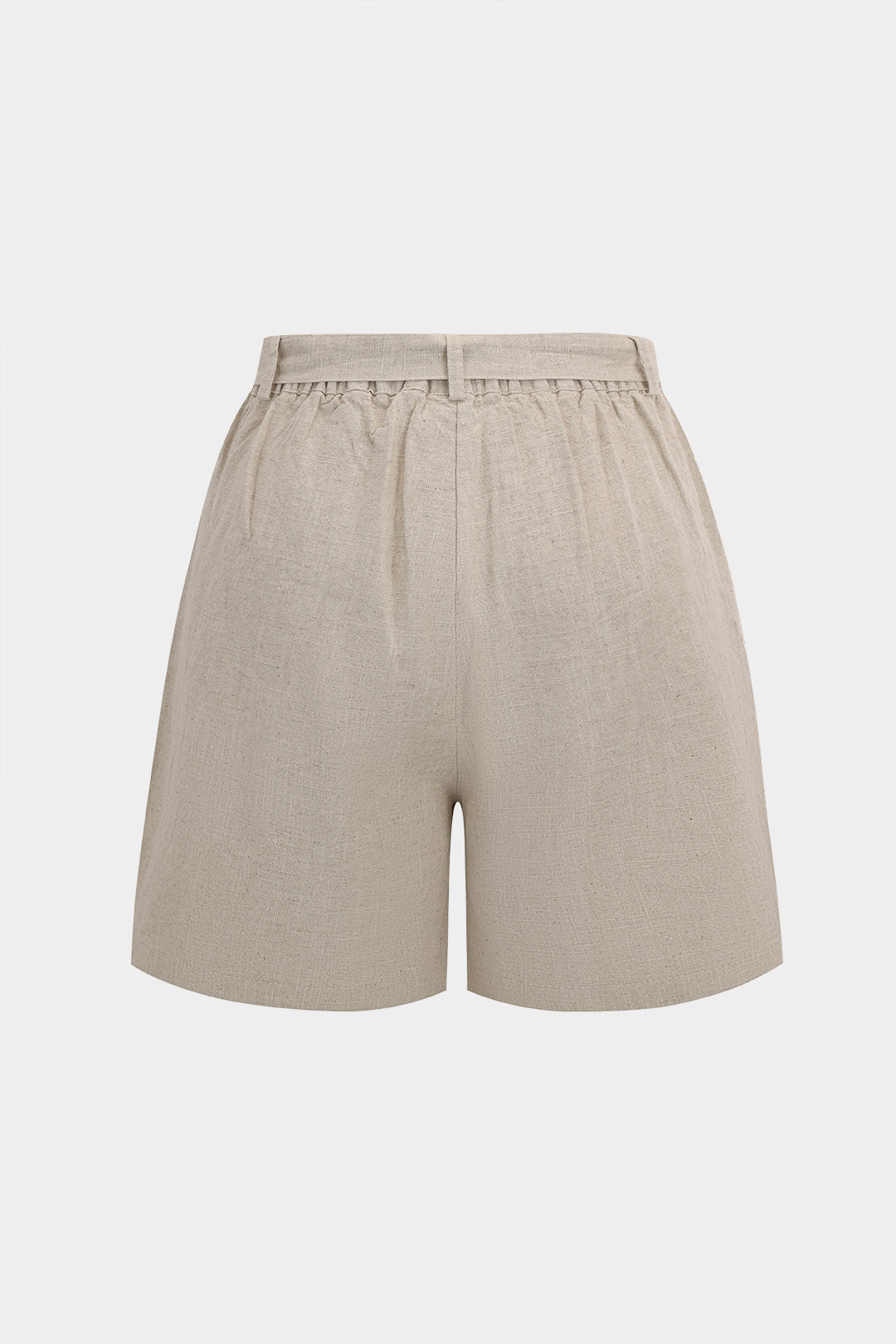 Linen Ruched Tie Front Shorts for Casual Wear