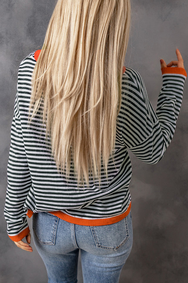 All Around The Way Striped Long Sleeve Top