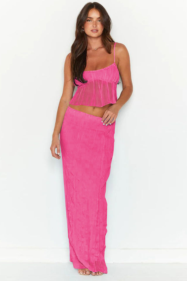 Cropped Maxi Top and Skirt Set