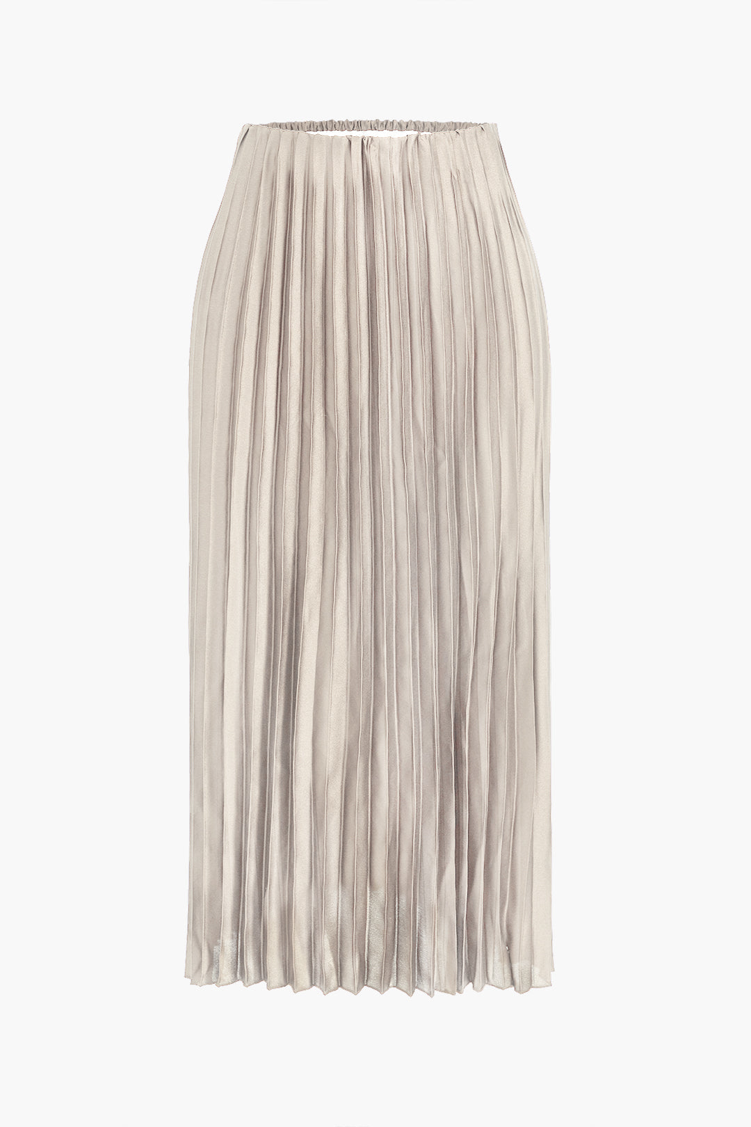 Fitted Pleated Satin Skirt for Casual Wear