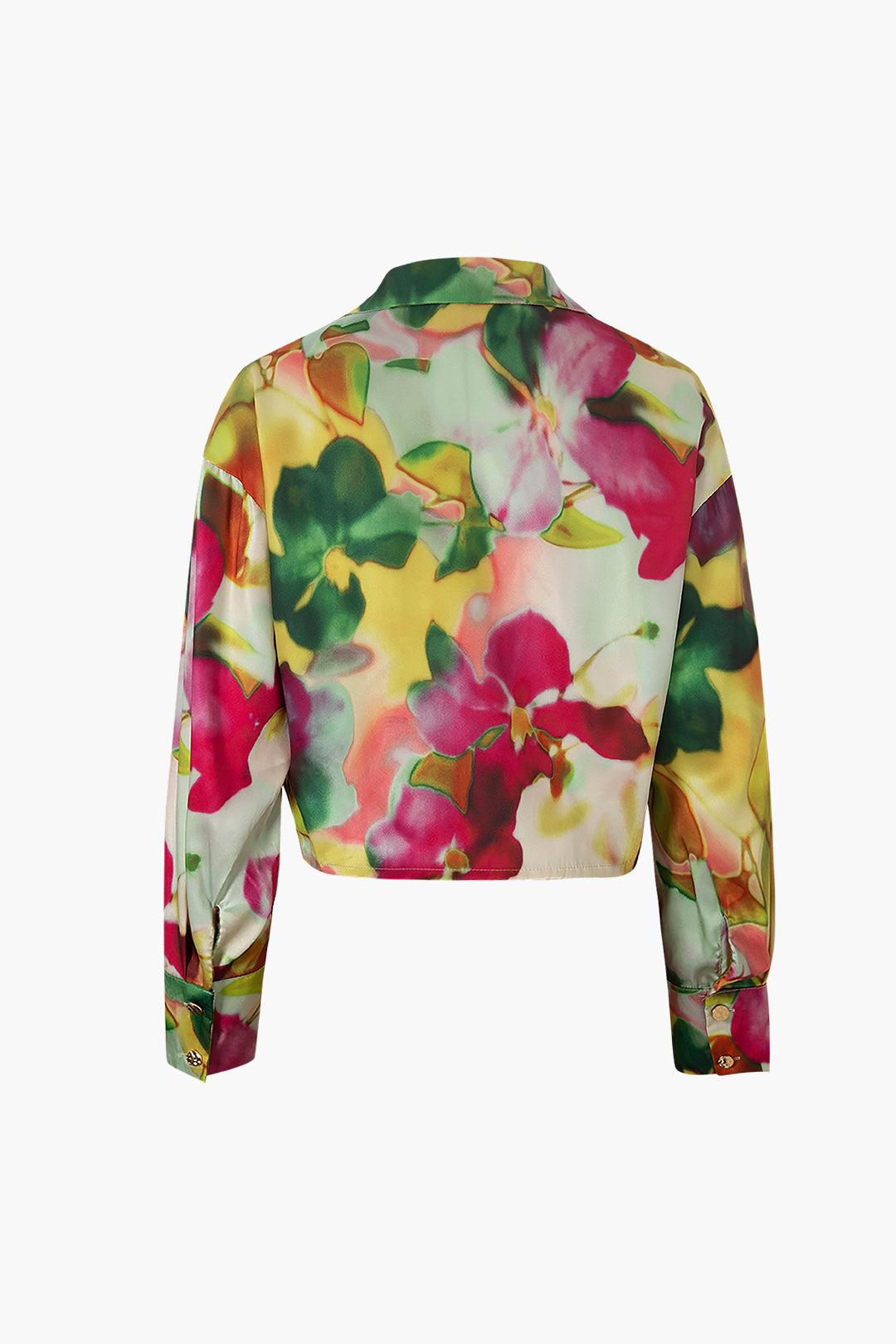 Printed Satin Blouse with Loose Fit Design