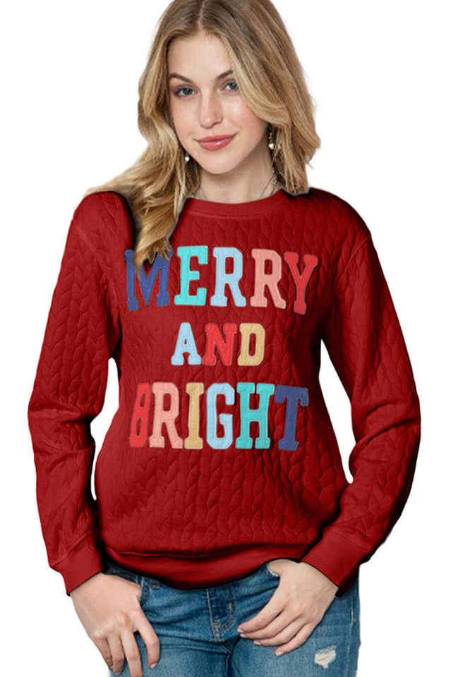 Merry & Bright Quilted Holiday Sweatshirt