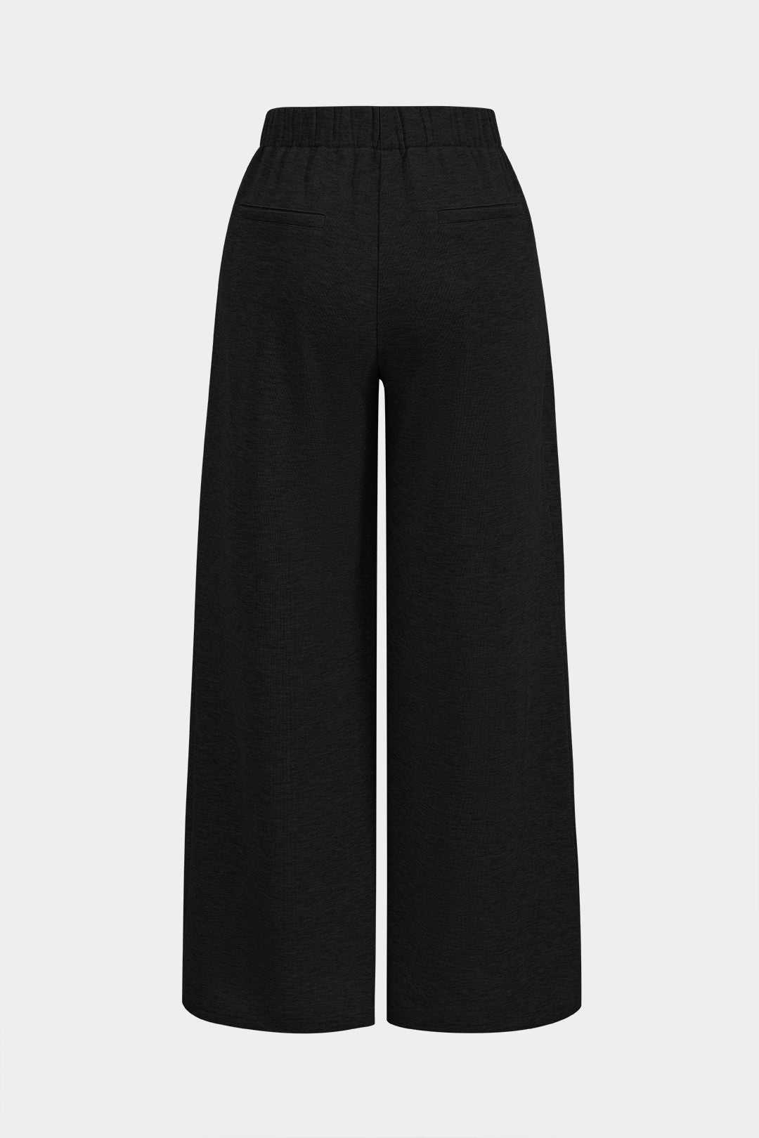 Ruched Wide Leg Trousers in Soft Jersey Fabric