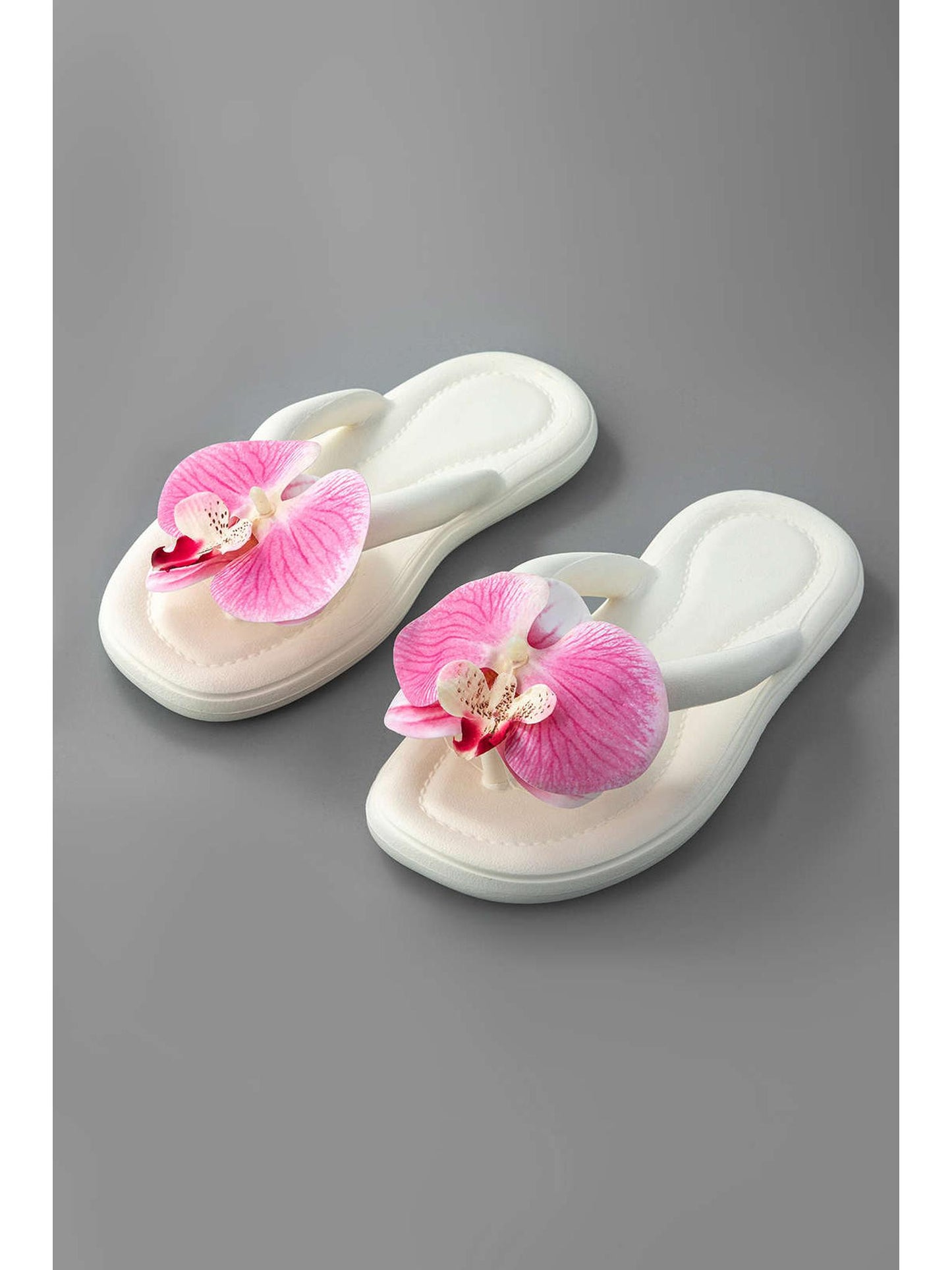 Orchid Decoration Flip Flop Slippers for Summer Comfort