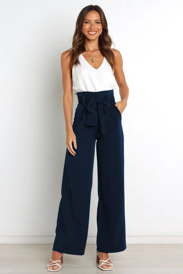 All-Matching Belted Wide-Leg Trouser Outfit