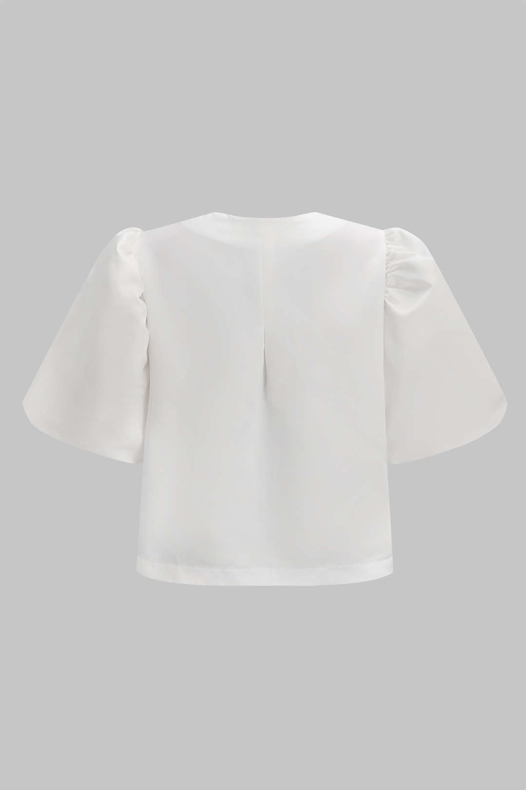 Satin Ruched Short-Sleeve Top