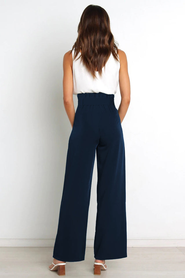 All-Matching Belted Wide-Leg Trouser Outfit