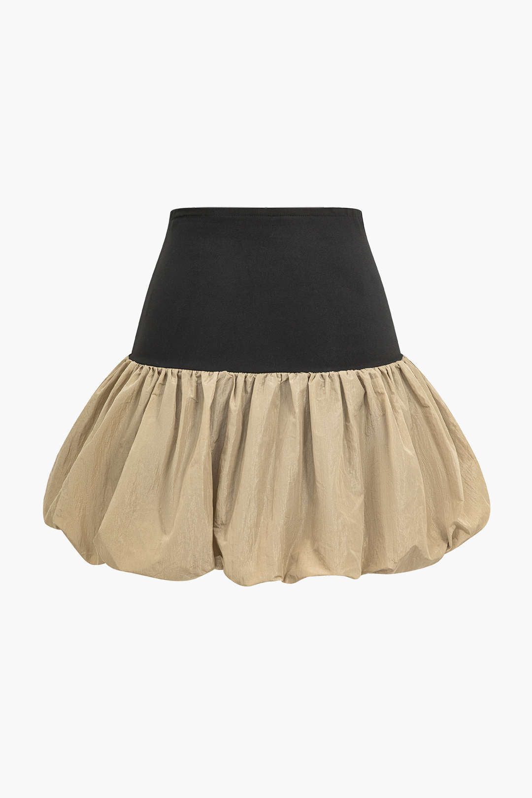 Patchwork Puff Mini Skirt in Jersey Fabric