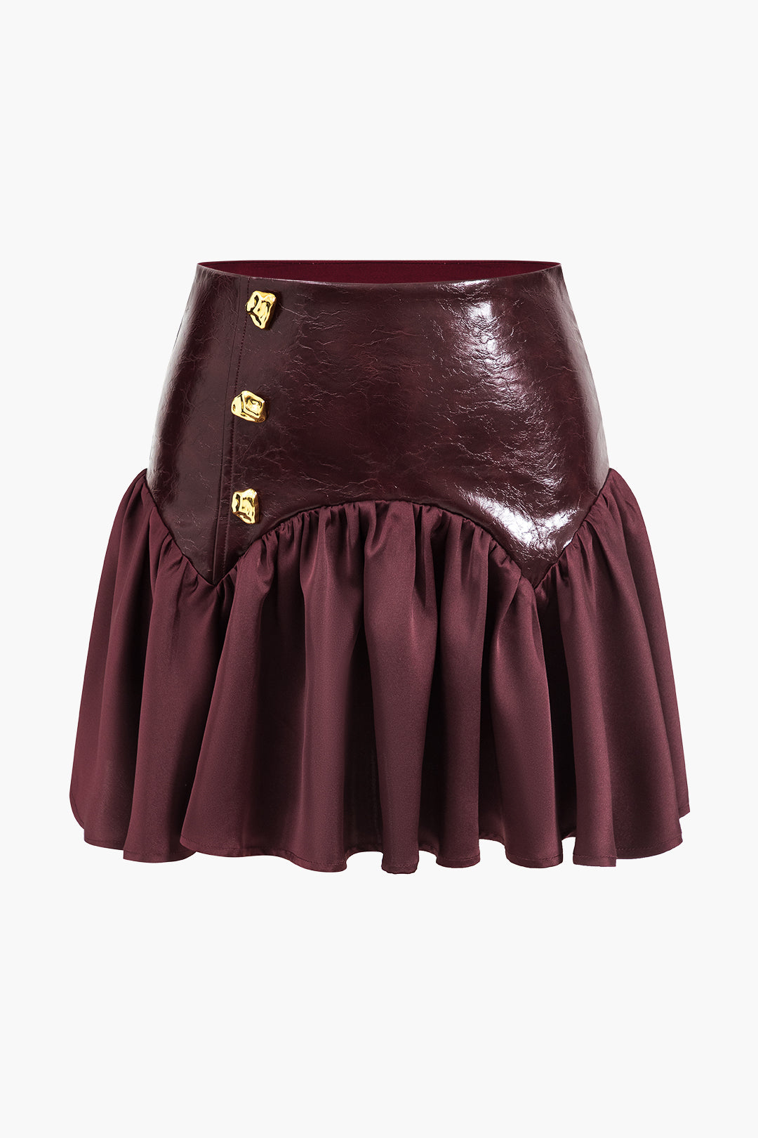 Faux Leather Patchwork Mini Skirt