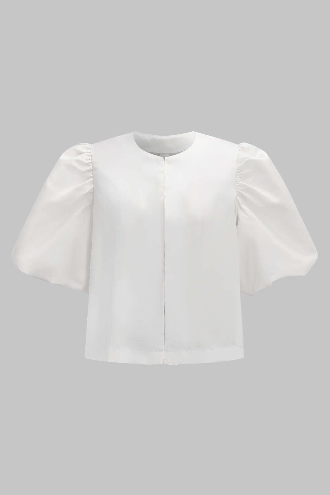 Satin Ruched Short-Sleeve Top