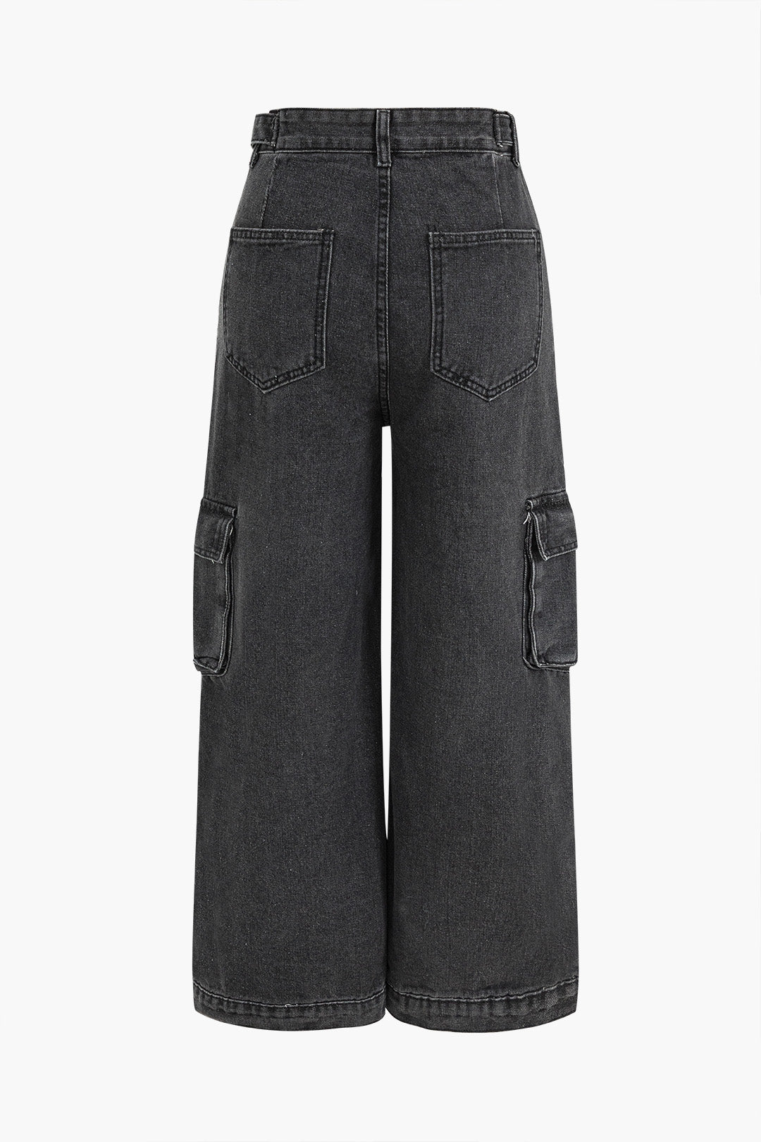 Denim Wide Leg Low Waist Cargo Jeans