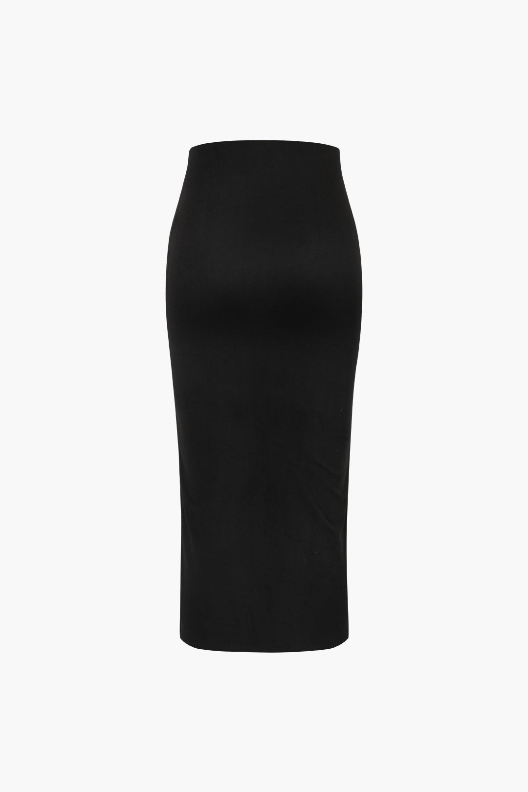 Pothook Detail Slit Midi Skirt in Stretchy Fabric