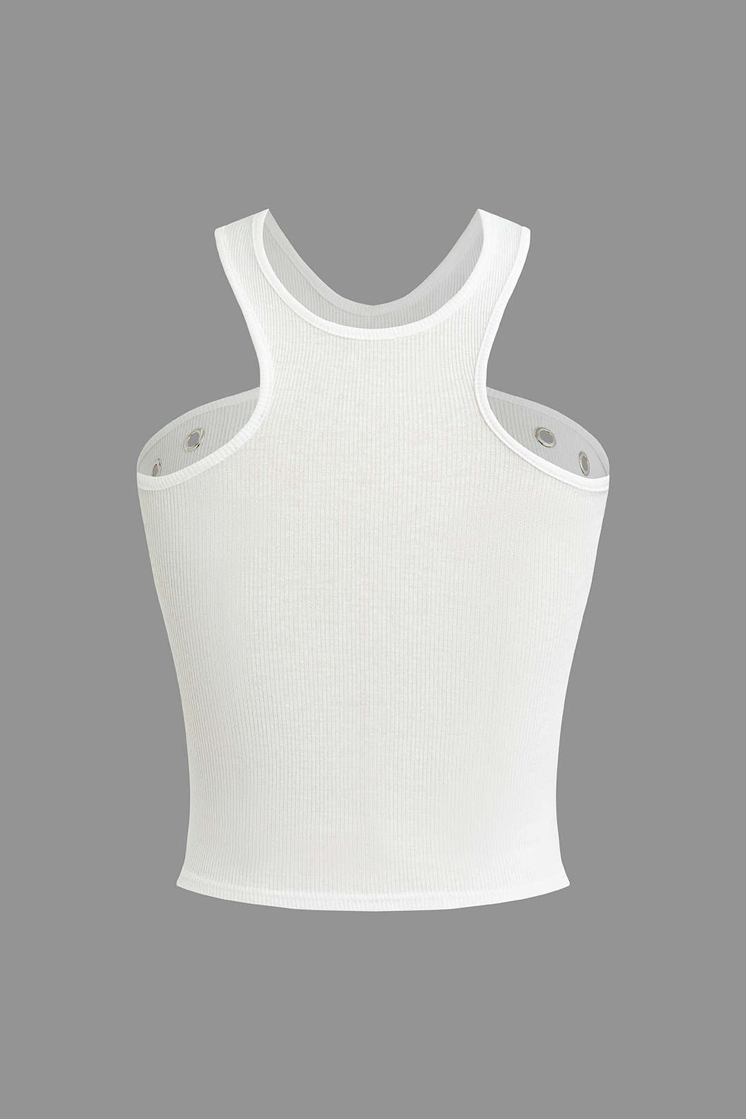 Metallic Ring Cut Out Slim Fit Tank Top