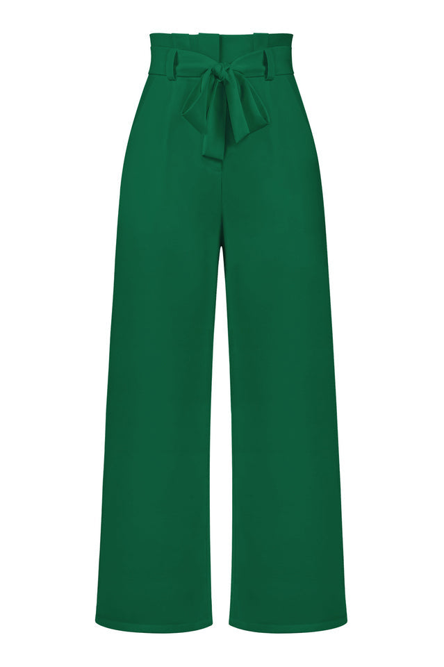 All-Matching Belted Wide-Leg Trouser Outfit